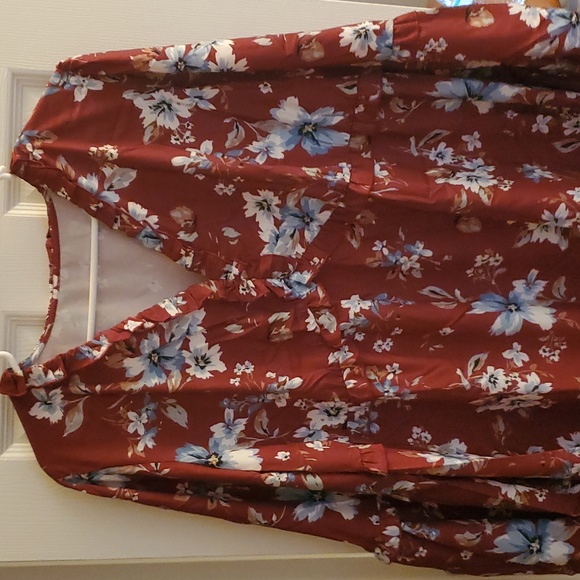 NWT Cupshe Floral Blouson Sleeve Dress - Sz L - Picture 3 of 6